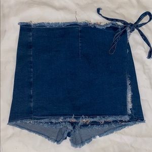 American threads jean skirt/shorts